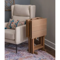 Acacia Tray Table Set Gray - Linon -Furniture Haven Shop GUEST 4b102603 b4d3 4c02 9748 d2a04b7b86e2