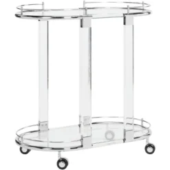 Lennon Acrylic Bar Trolley - Chrome - Safavieh -Furniture Haven Shop GUEST 4ca80c26 f28b 49d2 9bfb 36aeefc75ef7
