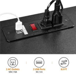 Yaheetech 3-Drawer Vintage File Cabinet With Socket And USB Charging Port Black/Rustic Brown -Furniture Haven Shop GUEST 4ce0925a 7a65 45ae aad5 85194b20c27e