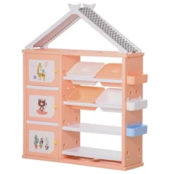 Qaba Kids Toy Storage Organizer With 4 Bins, Storage Cabinets, Bookshelf And 4-Layers Toy Collection Shelves -Furniture Haven Shop GUEST 4d72b102 fba3 4301 b1a2 668b39a3dfb4