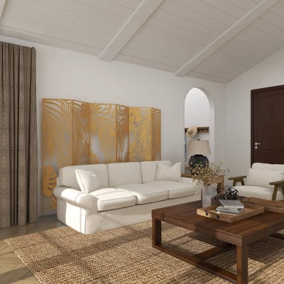 Glam Metal Palms Room Divider Screen Gold - Olivia & May 12 Glam Metal Palms Room Divider Screen Gold - Olivia & May - Image 12