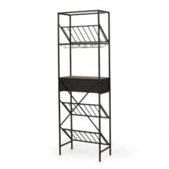 Boster Boho Industrial 21 Bottle Floor Wine Rack With Storage Natural/Black - Christopher Knight Home 13 Boster Boho Industrial 21 Bottle Floor Wine Rack With Storage Natural/Black - Christopher Knight Home -Furniture Haven Shop GUEST 4e560d45 a088 4faf af45 25363c758e6b