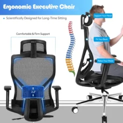 Costway Ergonomic Office Chair High-Back Mesh Chair W/Adjustable Lumbar Support 13 Costway Ergonomic Office Chair High-Back Mesh Chair W/Adjustable Lumbar Support -Furniture Haven Shop GUEST 4eae02e8 1e63 4c18 a89e 5a3ee87f12b6