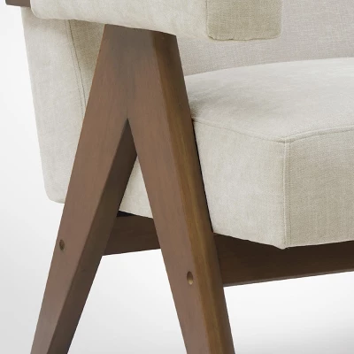 Set Of 2 Morgan Upholstered 19.7" Wider Seat And Armrest With Upside Down "V" Shape Design Rubberwood Legs Accent Chair-The Pop Maison 6 Set Of 2 Morgan Upholstered 19.7" Wider Seat And Armrest With Upside Down "V" Shape Design Rubberwood Legs Accent Chair-The Pop Maison - Image 6