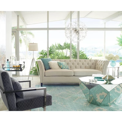 Studio 55D Rossi 32 3/4" Wide Clear Acrylic And Chrome Rolling Serving Bar Cart 7 Studio 55D Rossi 32 3/4" Wide Clear Acrylic And Chrome Rolling Serving Bar Cart - Image 7