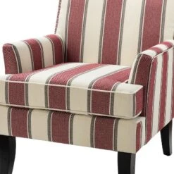 Set Of 2 Sara Upholstered Accent Arm Chair With Nail Head Trim | Karat Home-Stripe Red -Furniture Haven Shop GUEST 4fac500f 1059 4ffa 81e7 4cd08bdd348a