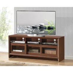 Modern TV Stand For TVs Up To 60" With Storage Brown - Techni Mobili
