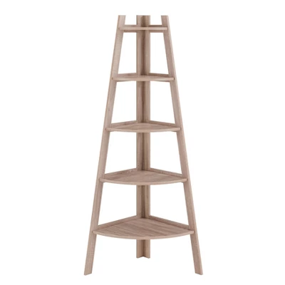 63" X 26.5" Five-Tier Pyramid Corner Ladder Shelf - Danya B. 6 63" X 26.5" Five-Tier Pyramid Corner Ladder Shelf - Danya B. - Image 6