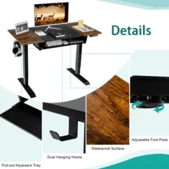 Costway 48'' Electric Sit To Stand Desk Adjustable Workstation W/ Keyboard Tray -Furniture Haven Shop GUEST 5190a128 9fff 4aa8 9351 dd1997bef68d