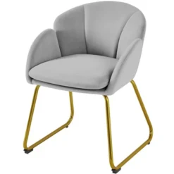 Yaheetech Velvet Armchair Accent Chair With Metal Legs For Living Room/Bedroom -Furniture Haven Shop GUEST 51c5ec5e de69 4ee5 9ac8 9010bd0d5e20