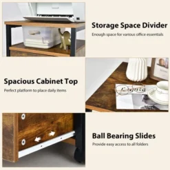 Costway Mobile File Cabinet 2 Drawer Printer Stand W/Open Shelf For Letter Size -Furniture Haven Shop GUEST 51cdd432 3459 493e a32c 06db8d39d09d