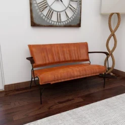 Vintage Leather Loveseat Brown - Olivia & May -Furniture Haven Shop GUEST 51d980c6 b137 42be a7e6 4048a4ba6c2b