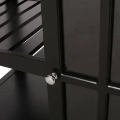 Byway Contemporary Kitchen Cart With Wheels Black/Natural - Christopher Knight Home -Furniture Haven Shop GUEST 52fe4467 f2f4 4af3 9e38 514584f244ff