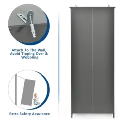 Costway Bookcase Shelving Storage Wooden Cabinet Unit Standing Bookcase W/Doors Gray 14 Costway Bookcase Shelving Storage Wooden Cabinet Unit Standing Bookcase W/Doors Gray -Furniture Haven Shop GUEST 53ec7ade 2119 4c1d b9e0 856a0c9bc83f