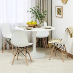 Yaheetech Modern Dining Chairs With Natural Beech Wood Set Of 4