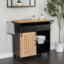 Industrial Rolling Cart Black - Olivia & May -Furniture Haven Shop GUEST 5430460f c077 4625 9986 a85ea1ef231f