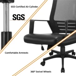 Yaheetech Adjustable Office Chair Midback Computer Chair With Lumbar Support -Furniture Haven Shop GUEST 55072d88 1d19 498d b215 057783870ea2