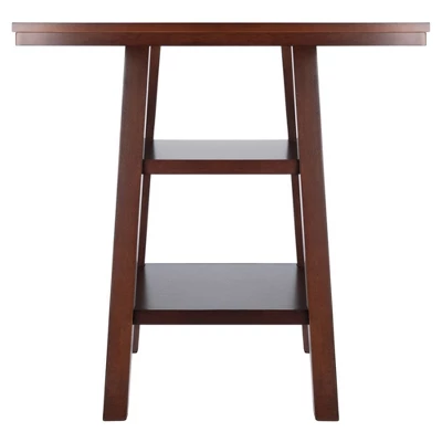 Orlando Square High Table With 2 Shelves Wood/Walnut - Winsome 4 Orlando Square High Table With 2 Shelves Wood/Walnut - Winsome - Image 4