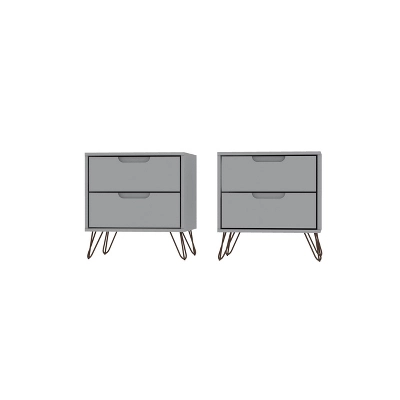 Set Of 2 Rockefeller 2 Drawer Nightstands - Manhattan Comfort 17 Set Of 2 Rockefeller 2 Drawer Nightstands - Manhattan Comfort - Image 17