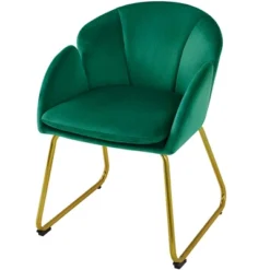 Yaheetech Velvet Armchair Accent Chair With Metal Legs For Living Room/Bedroom -Furniture Haven Shop GUEST 569e4ed9 806f 4b2f 82f1 d7a08d0df40d