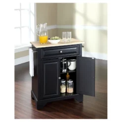 LaFayette Natural Wood Top Portable Kitchen Island - Black - Crosley -Furniture Haven Shop GUEST 570c3b53 c567 407f ad87 c2e7af898ce2