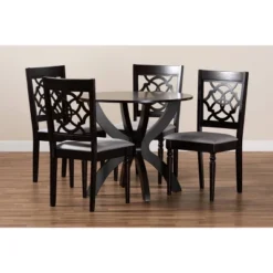 5pc Tonia Fabric Upholstered And Wood Dining Set Gray/Brown - Baxton Studio 13 5pc Tonia Fabric Upholstered And Wood Dining Set Gray/Brown - Baxton Studio -Furniture Haven Shop GUEST 58094c0b 1c5b 41da a847 edde8ef12337