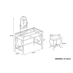 Clarisse Metal Vanity Set Brown - Linon -Furniture Haven Shop GUEST 58d031b3 2efc 40d0 9cb6 1fa79129cb71