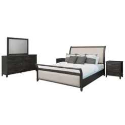 5pc Cindi Sleigh Bedroom Set Gray - Abbyson Living -Furniture Haven Shop GUEST 59736b0e a448 4d56 88b1 b0caf90f6c44