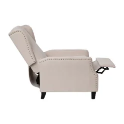 Emma And Oliver Fabric Upholstered Easy Push Back Recliner - Classic Wingback Design With Nailhead Accent Trim And Footrest -Furniture Haven Shop GUEST 5995ac97 bfe0 4985 9b4f e776bb30cb44