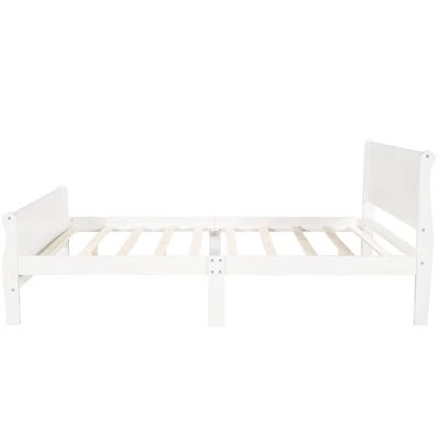 Full Size Wood Platform Bed With Headboard And Wooden Slat Support-ModernLuxe 4 Full Size Wood Platform Bed With Headboard And Wooden Slat Support-ModernLuxe - Image 4