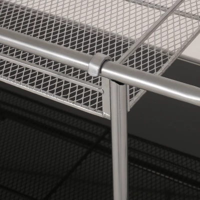 Bridger Modern 3 Tier Bar Cart With Glass Shelving Silver/Black - Christopher Knight Home 5 Bridger Modern 3 Tier Bar Cart With Glass Shelving Silver/Black - Christopher Knight Home - Image 5