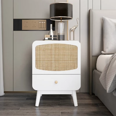 Alyson 22.13'' H X 15.75'' W X 15.75'' D Carry With 1 Rattan Doors And 1 Drawer Nightstand With Storage-The Pop Maison 11 Alyson 22.13'' H X 15.75'' W X 15.75'' D Carry With 1 Rattan Doors And 1 Drawer Nightstand With Storage-The Pop Maison - Image 11