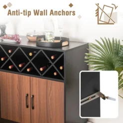 Costway Industrial Wine Bar Cabinet Sideboard Buffet With Glass Holder & Adjustable Shelf 13 Costway Industrial Wine Bar Cabinet Sideboard Buffet With Glass Holder & Adjustable Shelf -Furniture Haven Shop GUEST 5d58fcc2 3447 472c 8569 ce04ca492a66