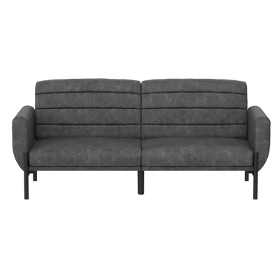 Ash Futon Distressed Faux Leather - Room & Joy 5 Ash Futon Distressed Faux Leather - Room & Joy - Image 5