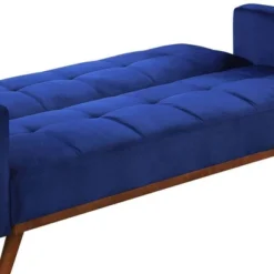 76" Tanitha Sofa Blue Velvet/Natural Finish - Acme Furniture -Furniture Haven Shop GUEST 5dfd7632 e9bd 489e 9edf 2eb3dec0f8e7