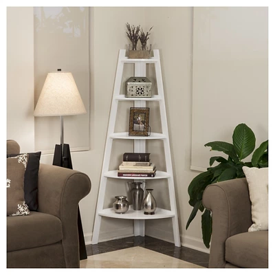 63" X 26.5" Five-Tier Pyramid Corner Ladder Shelf - Danya B. 1 63" X 26.5" Five-Tier Pyramid Corner Ladder Shelf - Danya B.