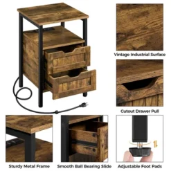 Yaheetech 2-Drawer End Table With Charging Outlets And USB Ports 9 Yaheetech 2-Drawer End Table With Charging Outlets And USB Ports -Furniture Haven Shop GUEST 5ef657e6 afa9 4769 a485 8d90fbdcd8b2