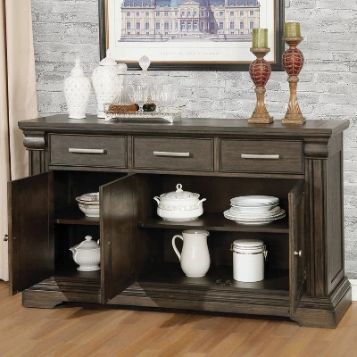 Lemieux 3 Drawer Server Brown - HOMES: Inside + Out 1 Lemieux 3 Drawer Server Brown - HOMES: Inside + Out