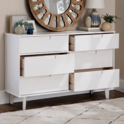 Mid-Century Modern Groove Wood 6 Drawer Dresser - Saracina Home -Furniture Haven Shop GUEST 5f343547 8bdb 4ab5 8100 4810a89a5608