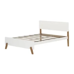 Max & Lily Mid-Century Modern Full-Size Panel Bed, White/Pecan 9 Max & Lily Mid-Century Modern Full-Size Panel Bed, White/Pecan -Furniture Haven Shop GUEST 61016d79 c538 44f4 b684 a8866da6b2f8