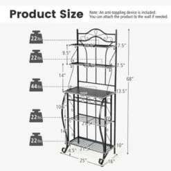 Costway 5-Tier Metal Kitchen Bakers Rack Microwave Storage Rack Oven Stand With Wine Organizer 11 Costway 5-Tier Metal Kitchen Bakers Rack Microwave Storage Rack Oven Stand With Wine Organizer -Furniture Haven Shop GUEST 618bcf96 b2fa 447d ab9a b8afbe909e76