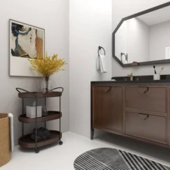 Wood 3 Tier Oval Tray Cart Brown - Olivia & May -Furniture Haven Shop GUEST 61f64e5f 3134 41a0 b4ef d041828879d4