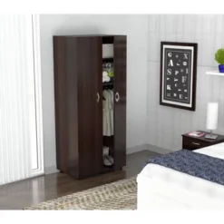 2 Door Wardrobe/Armoire Espresso - Inval -Furniture Haven Shop GUEST 62d1fd46 60e9 4b9e 9060 c807f8a73faa