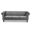 Emma Velvet Upholstered Button Tufted Chesterfield Sofa - Baxton Studio