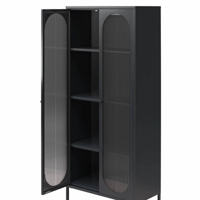 Luna Tall 2 Door Accent Cabinet With Fluted Glass - Mr. Kate 6 Luna Tall 2 Door Accent Cabinet With Fluted Glass - Mr. Kate - Image 6