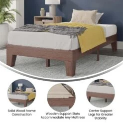 Merrick Lane Eduardo Platform Bed Frame, Solid Wood Platform Bed Frame With Slatted Support, No Box Spring Needed 12 Merrick Lane Eduardo Platform Bed Frame, Solid Wood Platform Bed Frame With Slatted Support, No Box Spring Needed -Furniture Haven Shop GUEST 6371ddd1 0226 499e a1e5 fa807d966de7