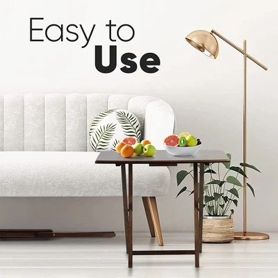 PJ Wood 19.09 X 14.57 X 26.00 Inch Folding TV Tray Tables With Compact Storage Rack, Solid Wood Construction, Walnut Brown Finish, 5 Piece Set 4 PJ Wood 19.09 X 14.57 X 26.00 Inch Folding TV Tray Tables With Compact Storage Rack, Solid Wood Construction, Walnut Brown Finish, 5 Piece Set - Image 4