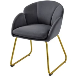 Yaheetech Velvet Armchair Accent Chair With Metal Legs For Living Room/Bedroom -Furniture Haven Shop GUEST 64087f72 007f 433a 84e0 3eeb63295ecc
