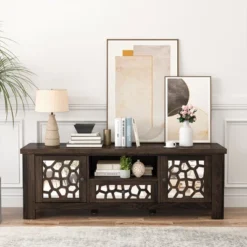 Tangkula 55" Retro TV Stand Media Entertainment Center W/ Mirror Doors & Drawer Brown 17 Tangkula 55" Retro TV Stand Media Entertainment Center W/ Mirror Doors & Drawer Brown -Furniture Haven Shop GUEST 646f86fa a4aa 4074 b0f9 8b00a670dfe0