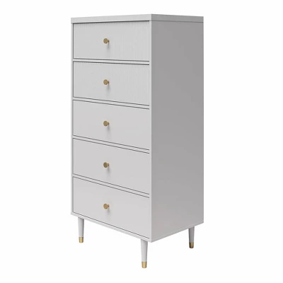 Elizabeth 5 Drawer Dresser Dove Gray - CosmoLiving By Cosmopolitan 3 Elizabeth 5 Drawer Dresser Dove Gray - CosmoLiving By Cosmopolitan - Image 3